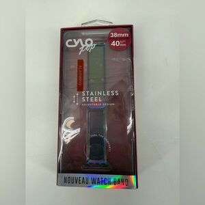 Pop Stainless Steel Adjustable iWatch Band 38mm-40mm- Silver